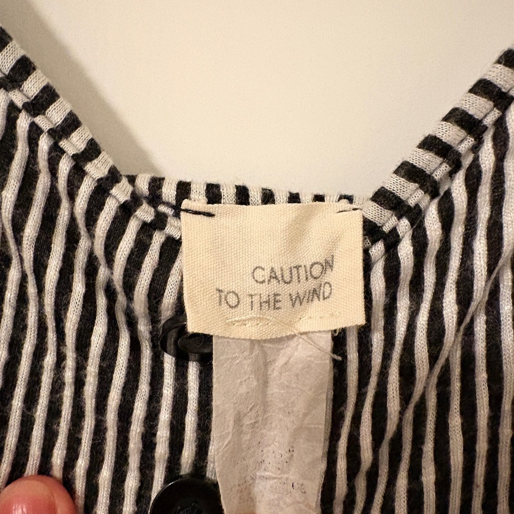 Caution To The Wind Black and White Striped Jumper - Picture 4 of 8